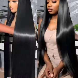 Bone Straight Transparent Lace Front Wig