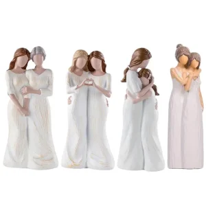 Standing Mother Hugging Daughter Statue